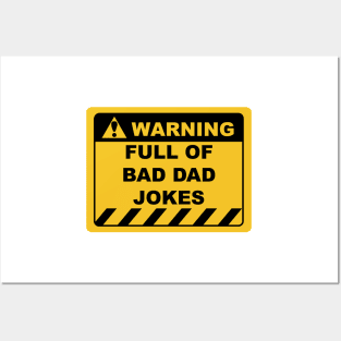 Funny Human Warning Label / Sign FULL OF BAD DAD JOKES Sayings Sarcasm Humor Quotes Posters and Art